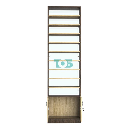 Стеллаж из ДСП с 9-ю полками 350x600 мм серии LEVEL-9 №6-1 (З/C - СТЕКЛО)