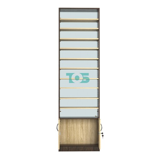 Стеллаж из ДСП с 10-ю полками 150x600 мм серии LEVEL-10 №2-2 (З/C - ЗЕРКАЛО)