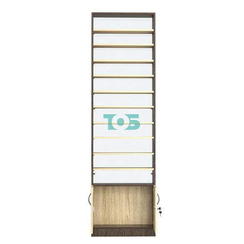 Стеллаж из ДСП с 10-ю полками 200x600 мм серии LEVEL-10 №3-1 (З/C - СТЕКЛО)