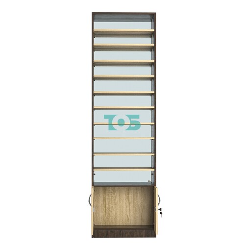 Стеллаж из ДСП с 10-ю полками 250x600 мм серии LEVEL-10 №4-2 (З/C - ЗЕРКАЛО)