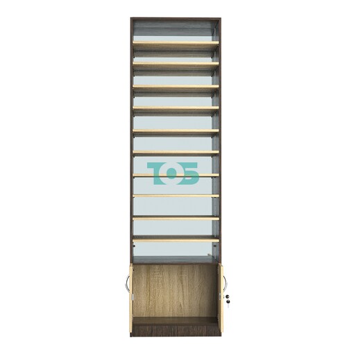 Стеллаж из ДСП с 10-ю полками 350x600 мм серии LEVEL-10 №6-2 (З/C - ЗЕРКАЛО)