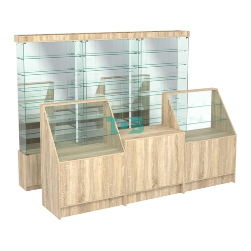 Комплект стеклянных витрин ИС-32 и прилавков ЭК-7