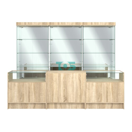 Комплект стеклянных витрин ИС-03 и прилавков ЭК-2