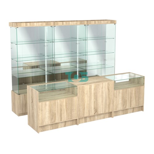 Комплект стеклянных витрин ИС-03 и прилавков ЭК-2