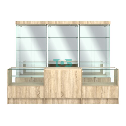 Комплект стеклянных витрин ИС-03 и прилавков ЭК-3