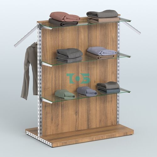 Система ЭЛЕГАНТ островная с ДСП, поручнем под навесные кронштейны и полками №10