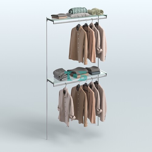 Модульная система Neo Fix №9 с двумя сборными поручнями и стеклянными полками (1200 мм)