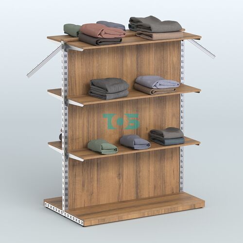 Система ЭЛЕГАНТ островная с задней стенкой и шестью прямыми полками ДСП №14