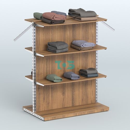 Система ЭЛЕГАНТ островная с задней стенкой и шестью закругленными полками ДСП №15