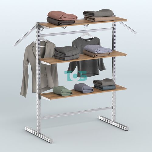 Система ЭЛЕГАНТ островная с полками ДСП и Т-образными стойками №15б