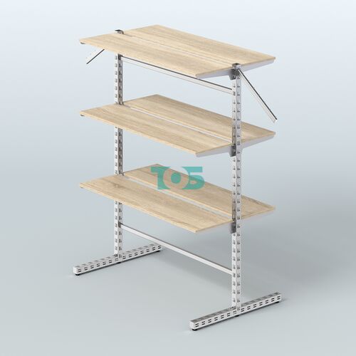 Система ЭЛЕГАНТ островная с шестью прямыми полками из ДСП №17а