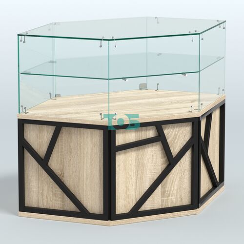 Торговый прилавок низкий шестигранный серии ЛОФТ - АЛЬФА №36