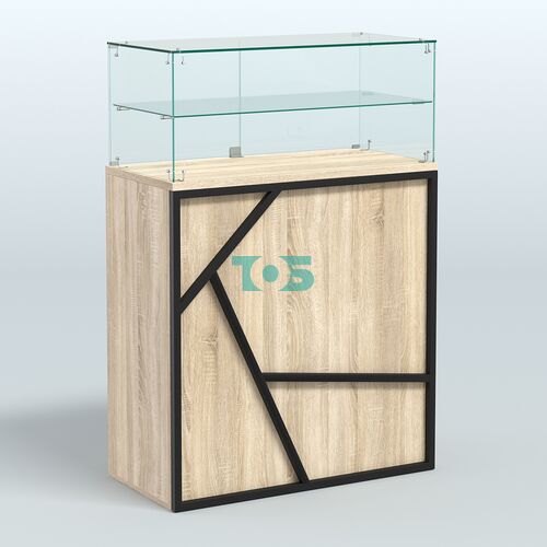 Торговый прилавок широкий с декором серии ЛОФТ - АЛЬФА  №2