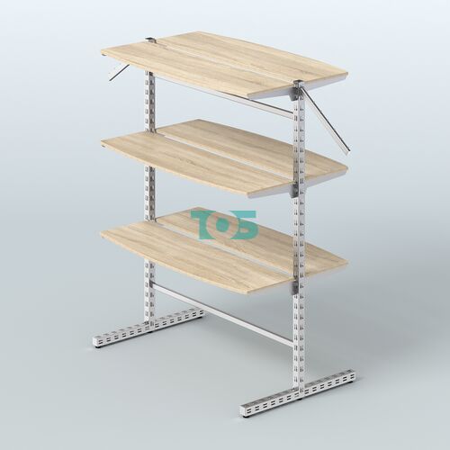 Система ЭЛЕГАНТ островная с шестью закруглёнными полками из ДСП №17б