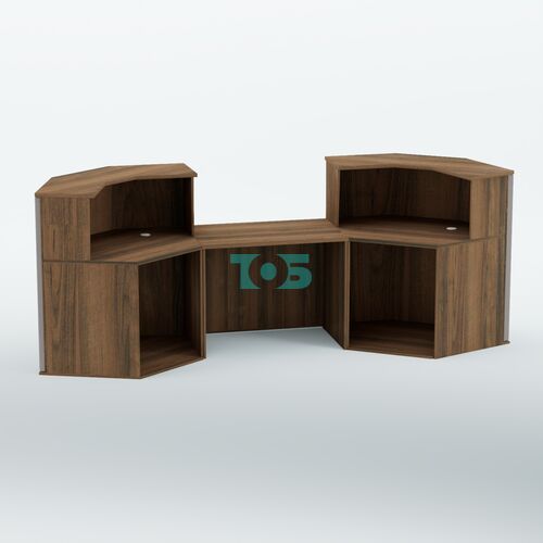 Ресепшен со столом БАРХАТ СЕРЫЙ ПЕРЛАМУТР №3 (ровная поверхность)