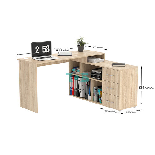 Стол угловой с тумбой СУ-05-Л (левосторонний)