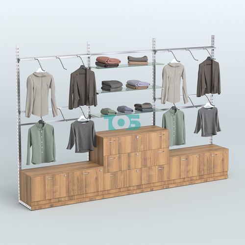 Система ЭЛЕГАНТ пристенная без ДСП №4 с тумбами Т-15 и Т-13 (3600 мм)