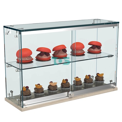 Витрина Истра настольная мини №5-3 с одной полкой и раздвижными дверками