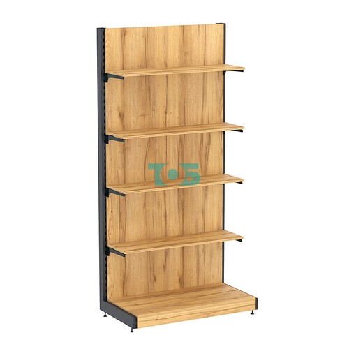 Стеллаж торговый металлический с наполнением из ЛДСП "ГРАФФ" №4-2.15-1Д с полками ЛДСП