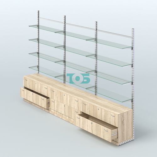 Система ЭЛЕГАНТ пристенная без ДСП №8 с тумбами Т-12 (3600 мм)