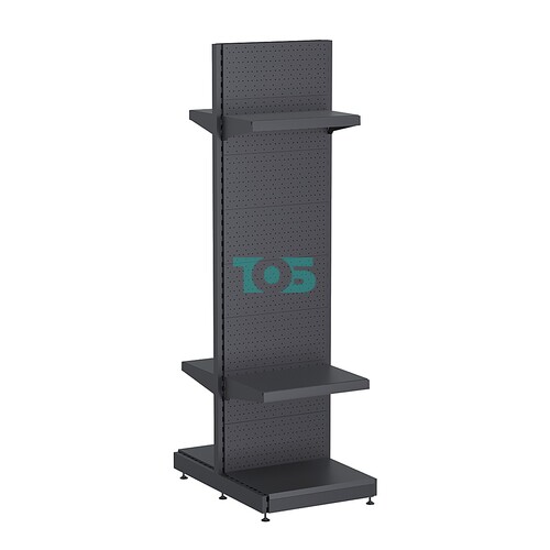 Стеллаж торговый металлический островной "ГРАФФ" №6-2.15-0.6П с перфорацией и полками