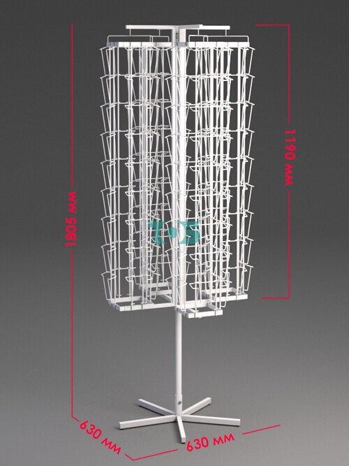 Б.ВР.17 Буклетница вращающаяся 144 ячейки для открыток (А5+А6)