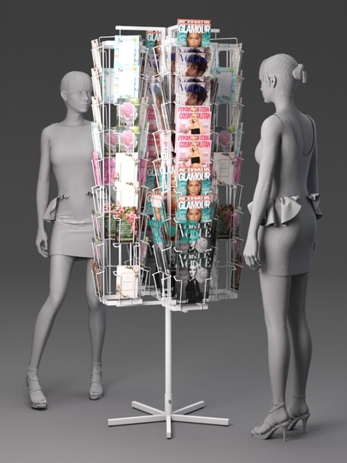 Б.ВР.17 Буклетница вращающаяся 144 ячейки для открыток (А5+А6)