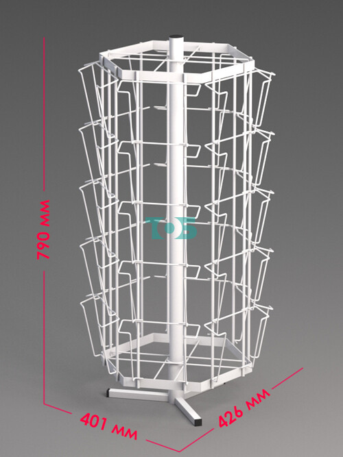 Б.НС.06 Буклетница настольная вращающаяся 30 ячеек А5