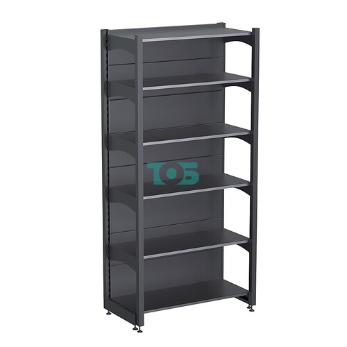 Стеллаж торговый металлический "ГРАФФ" №11Л-2.15-1 с полками , с лицевыми доп. стойками