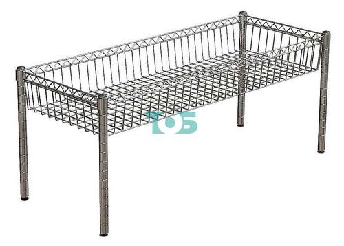 Хромированный стол с корзиной Стиль №2-4 (500х1200х450)