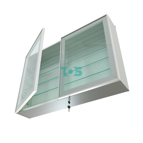 Витрина настенная №3-5А широкая с пятью стеклянными полками серии Collecto