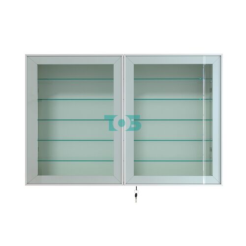 Витрина настенная №3-5А широкая с пятью стеклянными полками серии Collecto