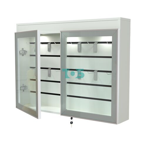 Витрина настенная №3-2Б широкая со встроенной подсветкой  серии Collecto