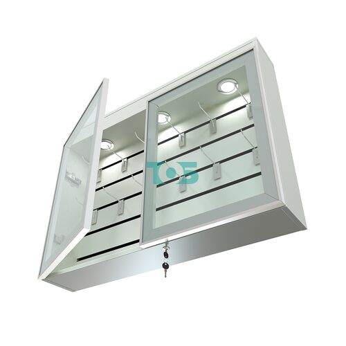 Витрина настенная №3-2Б широкая со встроенной подсветкой  серии Collecto