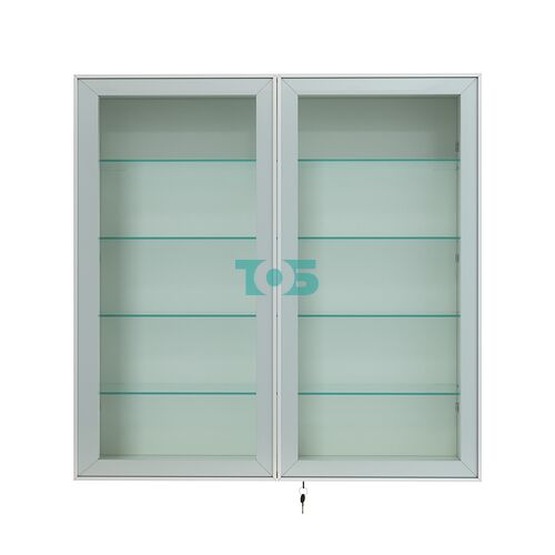 Витрина настенная №4-1А с узкими прозрачными полками серии Collecto