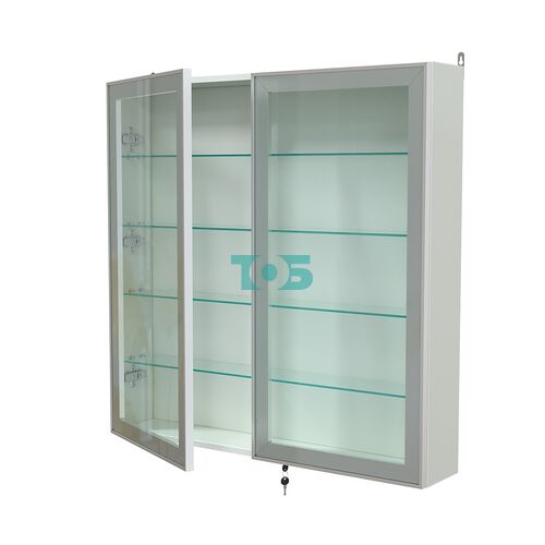 Витрина настенная №4-1А с узкими прозрачными полками серии Collecto