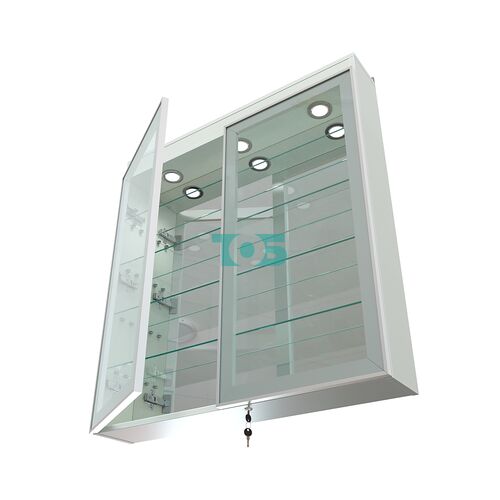 Витрина настенная №4-4А зеркальная с подсветкой серии Collecto