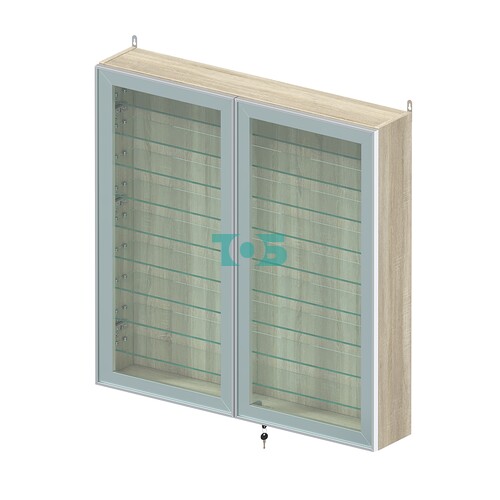 Витрина настенная №4-5А с девятью прозрачными полками серии Collecto