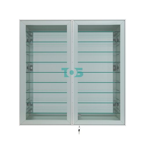 Витрина настенная №4-6А зеркальная с девятью полками серии Collecto