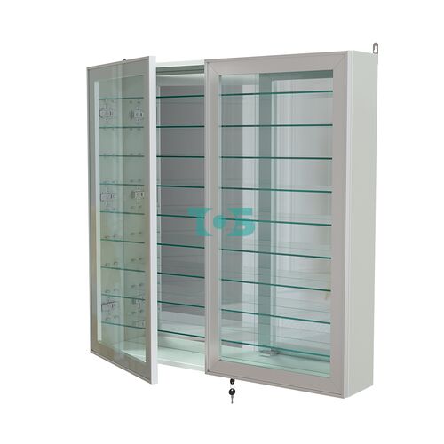 Витрина настенная №4-6А зеркальная с девятью полками серии Collecto