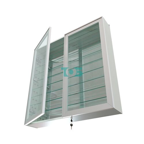 Витрина настенная №4-6А зеркальная с девятью полками серии Collecto