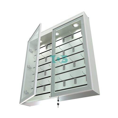 Витрина настенная №4-2Б закрытая с экономпанелью и фризом серии Collecto