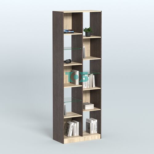 Стеллаж из ДСП серии ЛОФТ №8-3 с полками стекло 5 мм