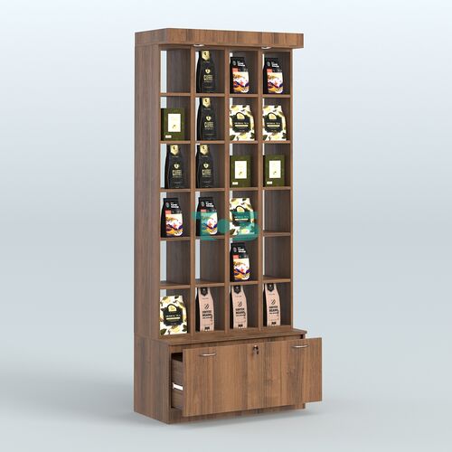 Витрина с каркасом из ДСП для чая и кофе №1-2 (Т16) - задняя стенка Стекло