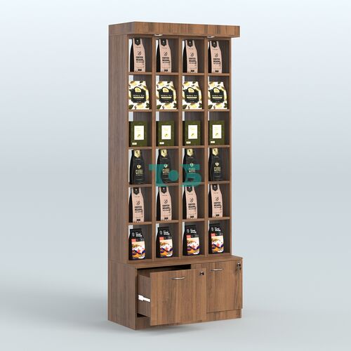 Витрина с верхней подсветкой для чая и кофе №3-2 (Т20) задняя стенка Стекло