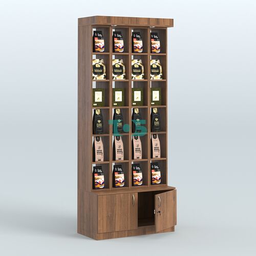 Витрина с подиумом-накопителем для чая и кофе №4-2 (Т25) задняя стенка Стекло