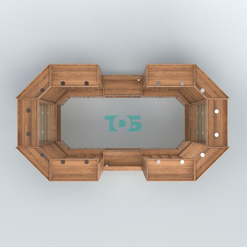 Павильон с двумя кассовыми прилавками для продажи чая и кофе №2