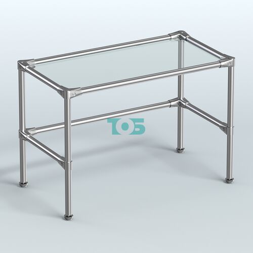 Стол малый D-41 с полкой стекло 6мм (прозрачное)