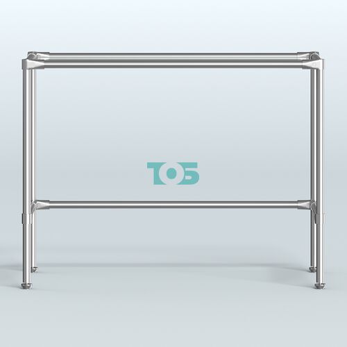 Стол большой D-43 с полкой стекло 6мм (прозрачное)