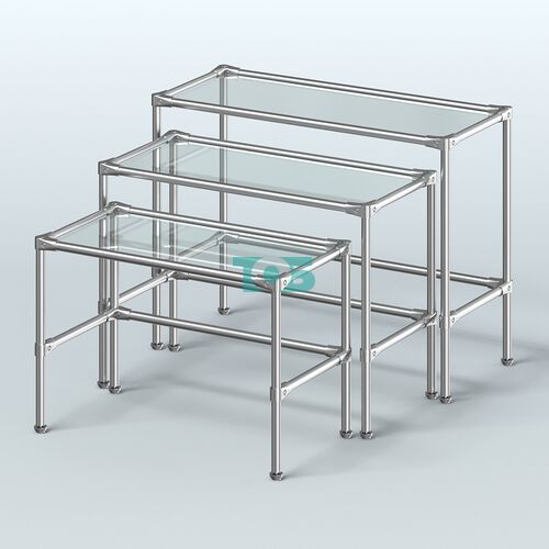 Комплект столов №1-1 с полками стекло 6мм (прозрачное)